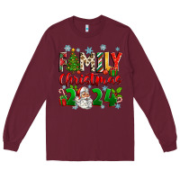 Burgundy family christmas 2024 Long Sleeve Tee - Zillion Design Studio