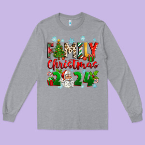 Family Christmas 2024 Long Sleeve Tee Designed By Zillion Design Studio