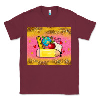Burgundy back to school custom name Classic Tee - Zillion Design Studio