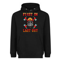 Black firefighter face mask with axes Heavyweight Hoodie - HRA Design Shop