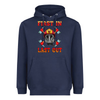 Navy firefighter face mask with axes Heavyweight Hoodie - HRA Design Shop