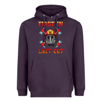 Plum firefighter face mask with axes Heavyweight Hoodie - HRA Design Shop