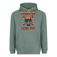Sage firefighter face mask with axes Heavyweight Hoodie - HRA Design Shop