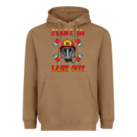 Toasted Coconut firefighter face mask with axes Heavyweight Hoodie - HRA Design Shop