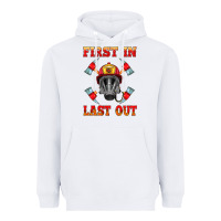 White firefighter face mask with axes Heavyweight Hoodie - HRA Design Shop