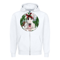 White bull terrier and farm Zipper Hoodie - RanaPortraitStore