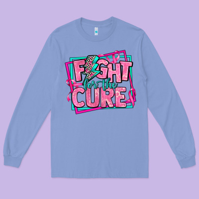 Fight For The Cure Long Sleeve Tee Designed By Adodesignshop
