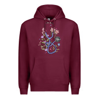Burgundy floral stethoscope Premium Hoodie - MaliasSmallBusiness