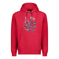 Cardinal floral stethoscope Premium Hoodie - MaliasSmallBusiness