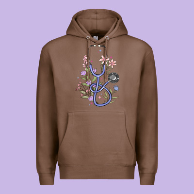 Floral Stethoscope Premium Hoodie Designed By Maliassmallbusiness