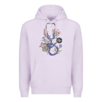 Lilac floral stethoscope Premium Hoodie - MaliasSmallBusiness