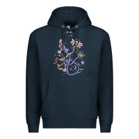 Navy floral stethoscope Premium Hoodie - MaliasSmallBusiness