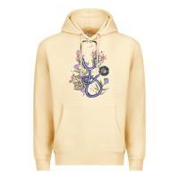 Pina Colada floral stethoscope Premium Hoodie - MaliasSmallBusiness