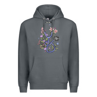 Rock floral stethoscope Premium Hoodie - MaliasSmallBusiness
