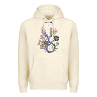 Sandshell floral stethoscope Premium Hoodie - MaliasSmallBusiness