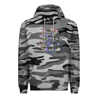 Slate Camo floral stethoscope Premium Hoodie - MaliasSmallBusiness