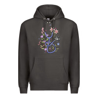 Smoke floral stethoscope Premium Hoodie - MaliasSmallBusiness