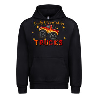 Black easily distracted by trucks Urban Hoodie - MaliasSmallBusiness