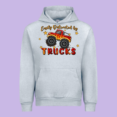 Easily Distracted By Trucks Urban Hoodie Designed By Maliassmallbusiness
