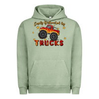 Pigment Oil Green easily distracted by trucks Urban Hoodie - MaliasSmallBusiness
