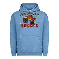 Pigment Pebble Blue easily distracted by trucks Urban Hoodie - MaliasSmallBusiness
