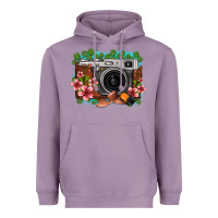 Lavender floral lotus leaf film roll vintage camera Heavyweight Hoodie - FaDigitalArtStudio