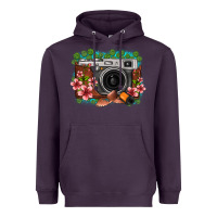 Plum floral lotus leaf film roll vintage camera Heavyweight Hoodie - FaDigitalArtStudio