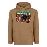 Toasted Coconut floral lotus leaf film roll vintage camera Heavyweight Hoodie - FaDigitalArtStudio