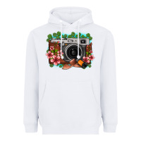 White floral lotus leaf film roll vintage camera Heavyweight Hoodie - FaDigitalArtStudio