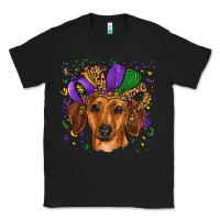 Black mardi gras hat dachshund Classic Tee - RanaPortraitStore
