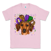 Bubblegum Pink mardi gras hat dachshund Classic Tee - RanaPortraitStore