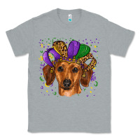 Heather Grey mardi gras hat dachshund Classic Tee - RanaPortraitStore
