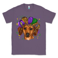 Lavender mardi gras hat dachshund Classic Tee - RanaPortraitStore