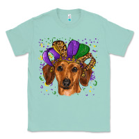 Seafoam mardi gras hat dachshund Classic Tee - RanaPortraitStore
