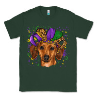 Sports Green mardi gras hat dachshund Classic Tee - RanaPortraitStore
