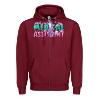 Burgundy medical assistant Zipper Hoodie - texasbilliewilder