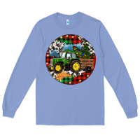 Colony Blue Christmas Farm Tractor Long Sleeve Tee - RanaPortraitStore