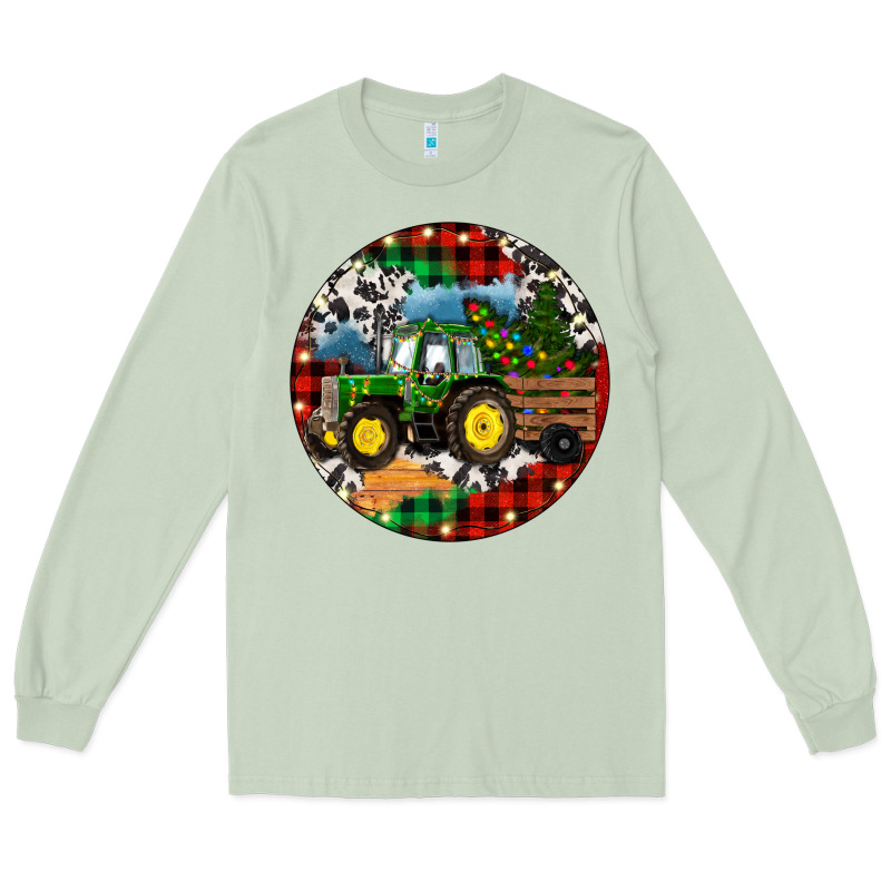 Christmas Farm Tractor Long Sleeve Tee by RanaPortraitStore | Teevron
