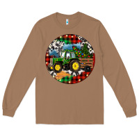 Toasted Coconut Christmas Farm Tractor Long Sleeve Tee - RanaPortraitStore