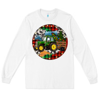 White Christmas Farm Tractor Long Sleeve Tee - RanaPortraitStore