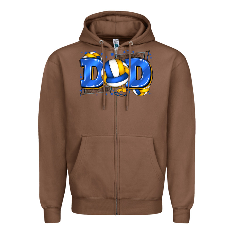 Dad Volleyball Zipper Hoodie by Zillion Design Studio | Teevron
