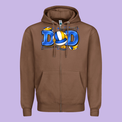 Dad Volleyball Zipper Hoodie Designed By Zillion Design Studio