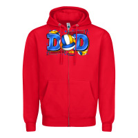 Red dad volleyball Zipper Hoodie - Zillion Design Studio