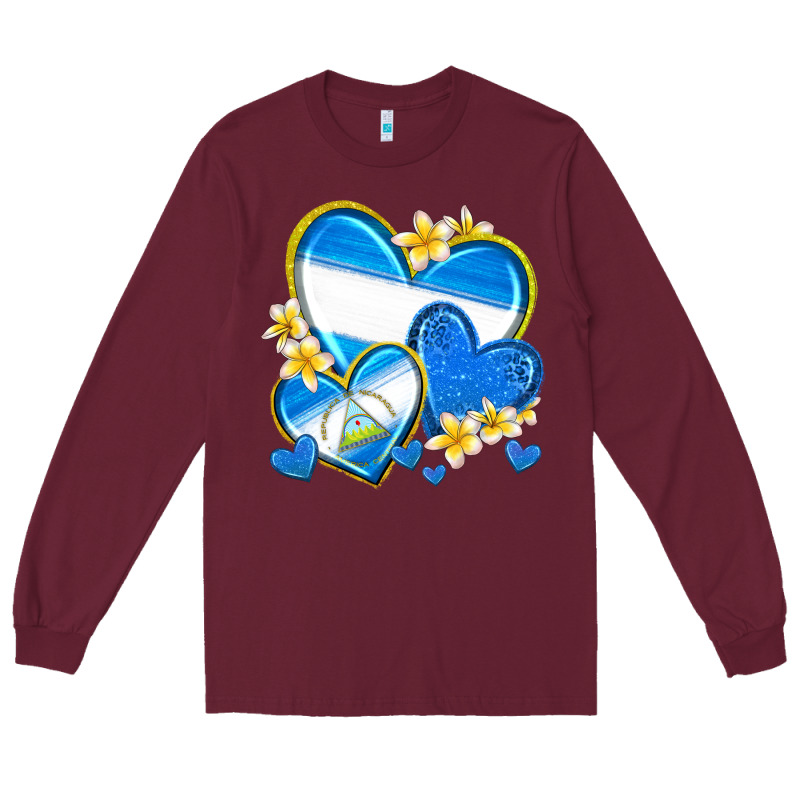 Nicaragua Hearts Long Sleeve Tee by texasbilliewilder | Teevron