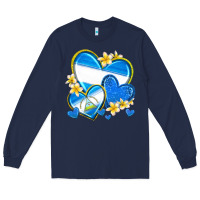 Navy nicaragua hearts Long Sleeve Tee - texasbilliewilder