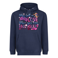 Navy why fall in love when you can fall asleep Heavyweight Hoodie - OliviaCreatesArt