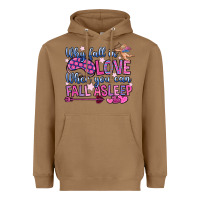 Toasted Coconut why fall in love when you can fall asleep Heavyweight Hoodie - OliviaCreatesArt