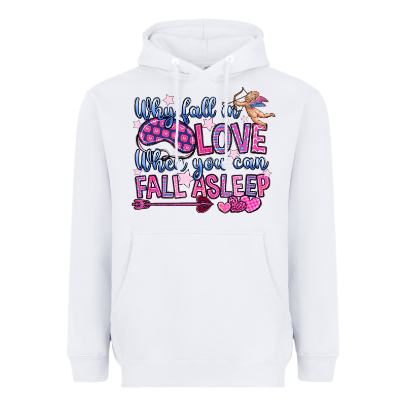 Why Fall In Love When You Can Fall Asleep Heavyweight Hoodie by OliviaCreatesArt | Teevron