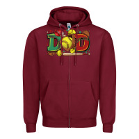 Burgundy dad softball Zipper Hoodie - Zillion Design Studio