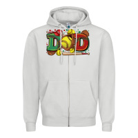 Dove Grey dad softball Zipper Hoodie - Zillion Design Studio